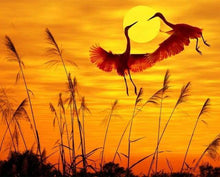 Load image into Gallery viewer, paint by numbers | Sunset Crane | animals birds cranes easy landscapes | FiguredArt