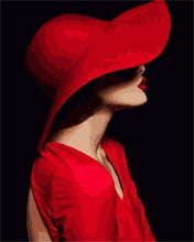 Load image into Gallery viewer, paint by numbers | The Lady with a Red Hat | beginners easy portrait | FiguredArt