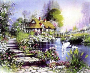 paint by numbers | The Lake House | advanced landscapes | FiguredArt