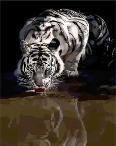 paint by numbers | Tiger Reflection | animals intermediate tigers | FiguredArt