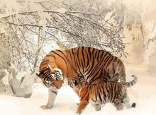 Load image into Gallery viewer, paint by numbers | Tigers during Winter | animals intermediate new arrivals tigers | FiguredArt