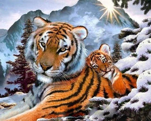 paint by numbers | Tigers in the Snow | animals easy tigers | FiguredArt