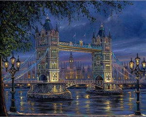 paint by numbers | Tower Bridge in London Night | cities intermediate | FiguredArt