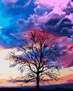 paint by numbers | Tree and Beautiful colors | intermediate landscapes new arrivals trees | FiguredArt