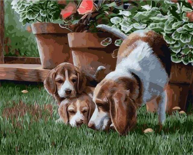 paint by numbers | Tree Dogs | advanced animals dogs | FiguredArt