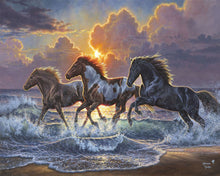 Load image into Gallery viewer, Paint by numbers | Three Horses galloping on the beach | animals horses intermediate new arrivals | Figured&#39;Art
