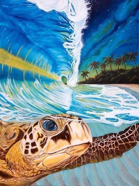 paint by numbers | Turtle in the Waves | advanced landscapes turtles | FiguredArt