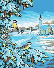 Load image into Gallery viewer, paint by numbers | Two Birds in the Snow | animals birds easy | FiguredArt