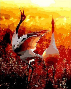 paint by numbers | Two cranes in the Sun | advanced animals birds cranes | FiguredArt