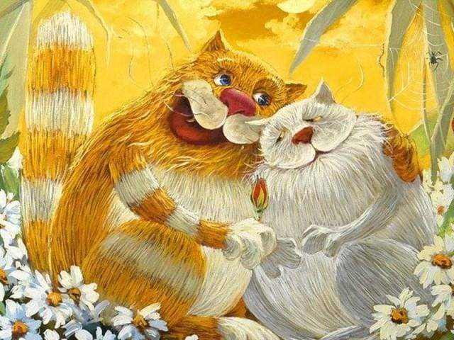 paint by numbers | Two lovers Cats | animals cats easy | FiguredArt