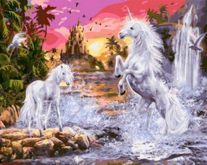 paint by numbers | Unicorn in the Water | animals intermediate unicorns | FiguredArt