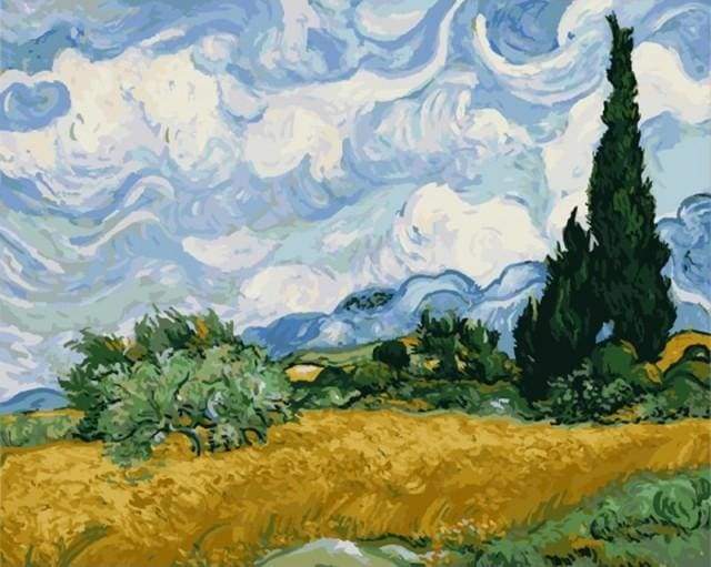 De zee bij Les Saintes - Van Gogh - Verf op nummer De zee bij Les Saintes - Van Gogh - Verf op nummer