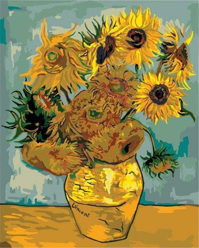 paint by numbers | Van Gogh - Sunflowers | easy famous paintings flowers van gogh | FiguredArt