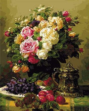 Load image into Gallery viewer, paint by numbers | Vase of flowers and Grapes | advanced flowers new arrivals | FiguredArt