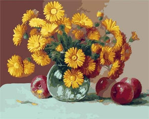 paint by numbers | Vase with Sunflowers and Apples | easy flowers | FiguredArt