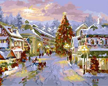 Load image into Gallery viewer, paint by numbers | Village under the Snow | cities intermediate landscapes | FiguredArt