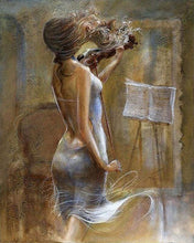 Load image into Gallery viewer, Paint by numbers | Beautiful Violinist | advanced music nude | Figured&#39;Art