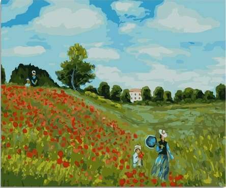 paint by numbers | Walking in the Fields | famous paintings intermediate landscapes new arrivals | FiguredArt