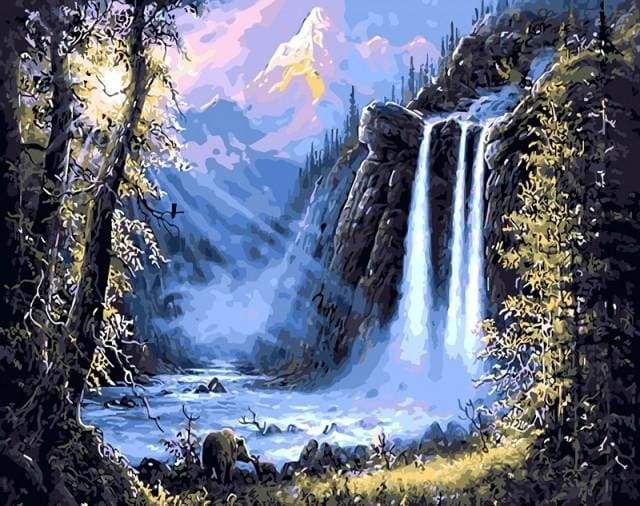 paint by numbers | Waterfall view | advanced landscapes | FiguredArt