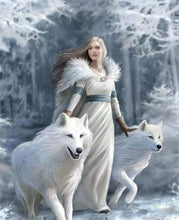 Load image into Gallery viewer, paint by numbers | White Beauty and Wolves | animals intermediate wolves | FiguredArt