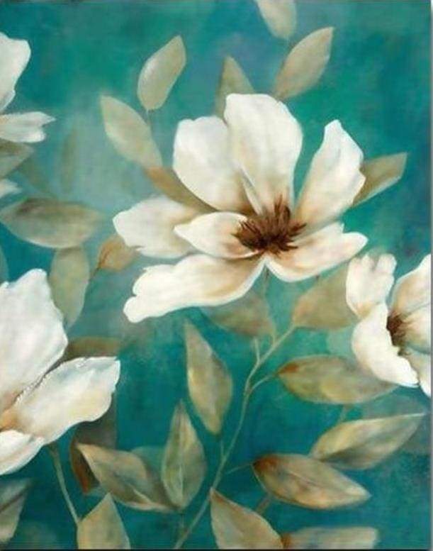 paint by numbers | White Flower 1 | advanced flowers | FiguredArt