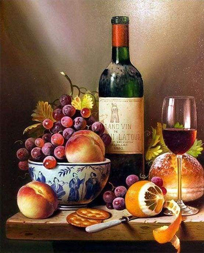 paint by numbers | Wine and Fruits | advanced kitchen new arrivals | FiguredArt