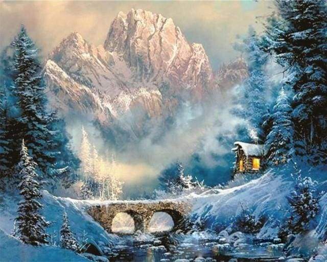 paint by numbers | Winter in the Mountain | advanced landscapes | FiguredArt