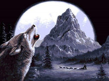 Load image into Gallery viewer, paint by numbers | Wolf howling | animals intermediate wolves | FiguredArt