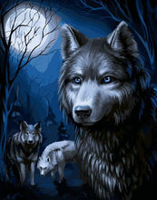 Load image into Gallery viewer, paint by numbers | Wolves and Full Moon | animals intermediate new arrivals wolves | FiguredArt