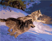 Load image into Gallery viewer, paint by numbers | Wolves Hunting | animals intermediate wolves | FiguredArt