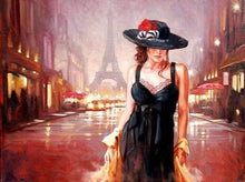Load image into Gallery viewer, paint by numbers | Woman on the streets of Paris | advanced cities romance | FiguredArt