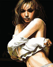 Load image into Gallery viewer, paint by numbers | Woman ready to undress | easy nude romance | FiguredArt