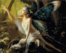Load image into Gallery viewer, paint by numbers | Woman with Butterfly Wings | animals butterflies easy new arrivals portrait | FiguredArt