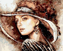 Load image into Gallery viewer, paint by numbers | Woman with Hat | intermediate new arrivals portrait | FiguredArt