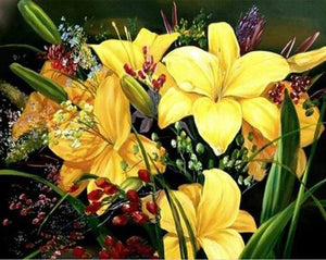 paint by numbers | Yellow Clivia | easy flowers | FiguredArt