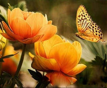 Load image into Gallery viewer, paint by numbers | Yellow Flower and Butterfly | animals butterflies easy flowers | FiguredArt