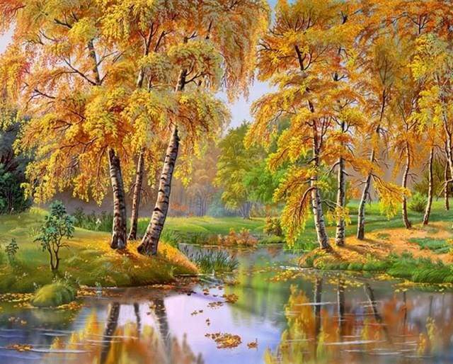 paint by numbers | Yellow Forest | advanced landscapes | FiguredArt