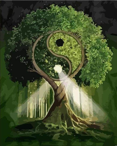 paint by numbers | Ying Yang Tree | intermediate trees | FiguredArt