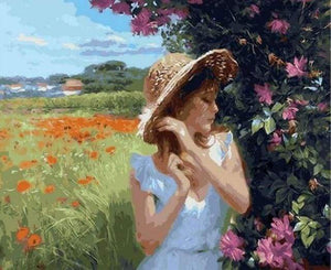 paint by numbers | Young Girl in the Countryside | intermediate landscapes new arrivals romance | FiguredArt